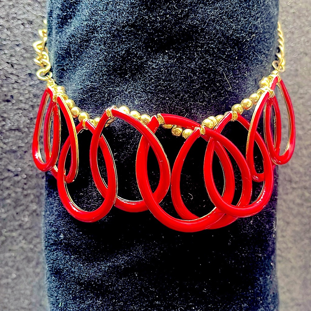 Golden-Chained Red-Infinity Choker Necklace - image 4